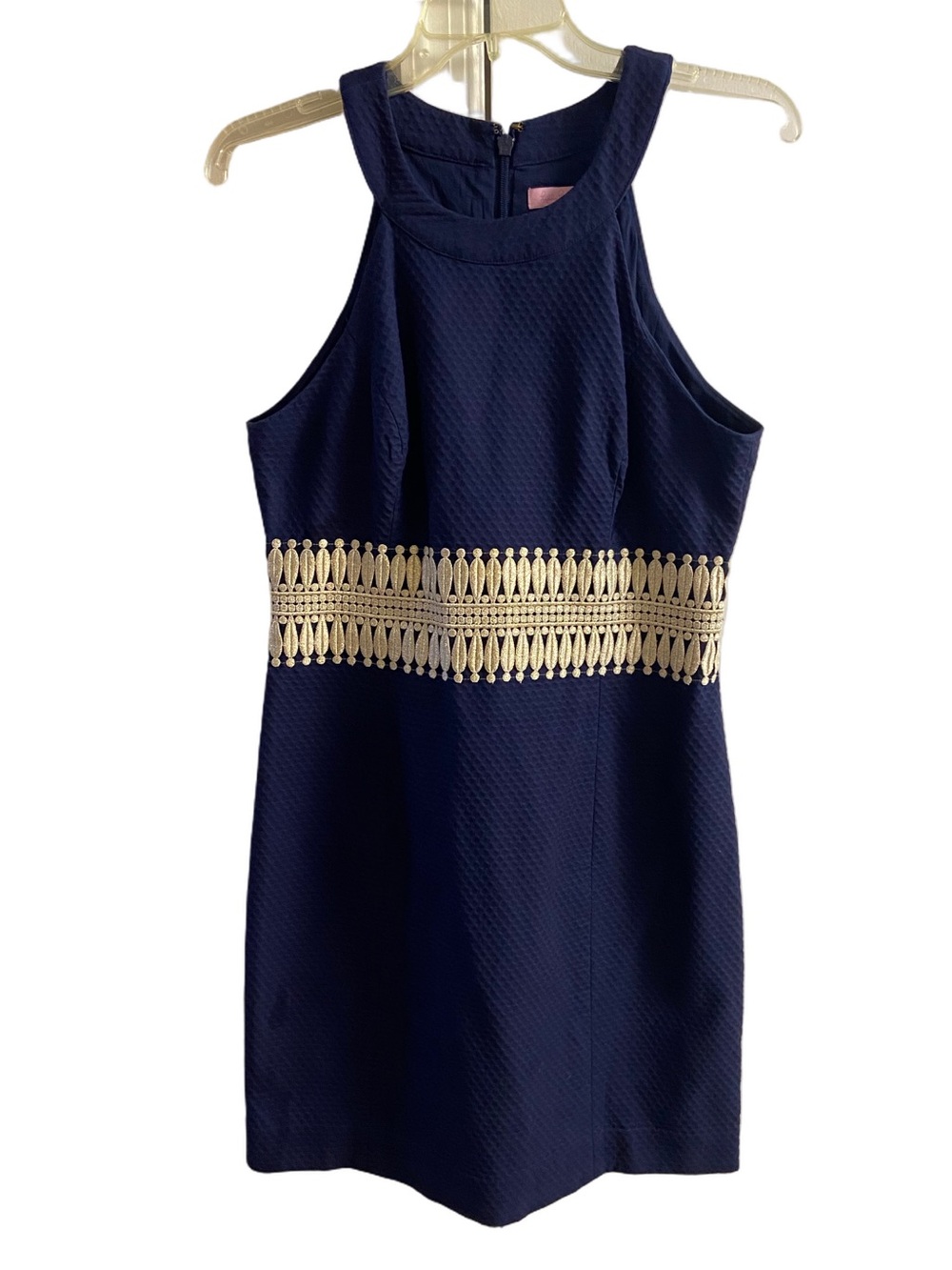 Lilly Pulitzer Navy Dress with Gold Waistband Sz 6